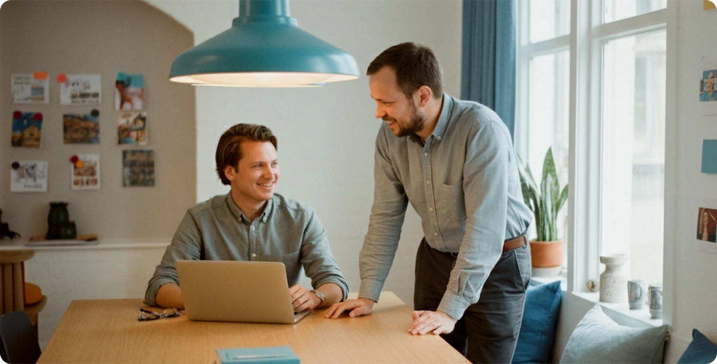 An agency team working together